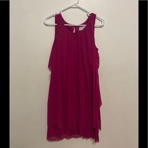 Jessica Simpson Berry Sleeveless Chiffon Dress Size 6 Party Cocktail Wedding